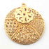 5 Pcs 24k Gold Plated Copper Pendant, Copper Round Pendant, Jewelry Making Tools, 52mmx46mm, gpc1137