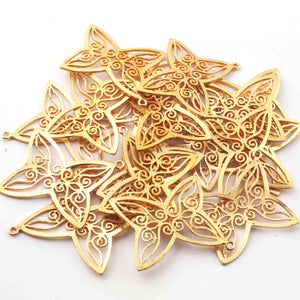 5 Pcs 24k Gold Plated Copper Pendant, Copper Designer Pendant, Jewelry Making Tools, 36mmx27mm, Gpc1112 - Tucson Beads