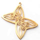 5 Pcs 24k Gold Plated Copper Pendant, Copper Designer Pendant, Jewelry Making Tools, 36mmx27mm, Gpc1112 - Tucson Beads