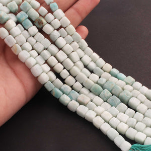 1  Strand Shaded Amazonite Faceted  Briolettes - Cube Shape  Briolettes - 7mmx6mm-8mmx8mm - 8 Inches BR02610 - Tucson Beads