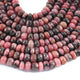 1 Long Strand Rhodochrosite  Round Faceted Rondelles - Round Shape Rondelles  - 7mm - 16 - Inches BR01860 - Tucson Beads