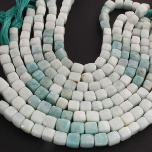 1  Strand Shaded Amazonite Faceted  Briolettes - Cube Shape  Briolettes - 8mm - 8 Inches BR02611 - Tucson Beads