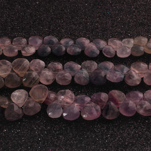 1 Strand Fluorite Heart Faceted Briolettes -Heart Shape  Briolettes - 7mmx6mm-9mmx8mm-8 Inches BR02033 - Tucson Beads