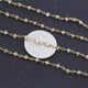 5 Feet Crystal Quartz 2-3mm Rosary Style Beaded Chain 24k Gold Plated Rosary Chain BDG034 - Tucson Beads
