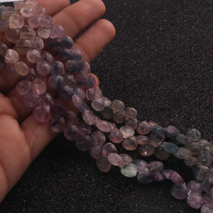 1 Strand Fluorite Heart Faceted Briolettes -Heart Shape  Briolettes - 7mmx6mm-9mmx8mm-8 Inches BR02033 - Tucson Beads