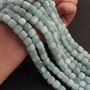 1  Strand Amazonite Faceted Briolettes - Cube Shape Briolettes - 8mm-9mm - 10 Inches BR02608 - Tucson Beads