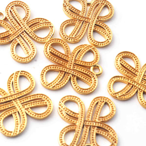 5 Pcs 24k Gold Plated Copper Fancy Pendant, Designer Charm Pendant, Jewelry Making Tools, 22mmx20mm, gpc1133 - Tucson Beads