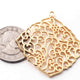 5 Pcs 24k Gold Plated Copper Cushion Pendant, Designer Pendant, Jewelry Making Tools, 50mmx47mm, Gpc1106 - Tucson Beads