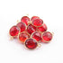 10  Pcs Garnet Hydro Faceted Oval Shape 24k Gold Plated Pendant- 14mmx10mm- pc 663