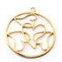 5 Pcs 24k Gold Plated Copper Round Pendant, Round Heart Pendant, Jewelry Making Tools, 39mmx35mm, GPC1104