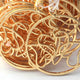 5 Pcs 24k Gold Plated Copper Round Pendant, Round Heart Pendant, Jewelry Making Tools, 39mmx35mm, GPC1104 - Tucson Beads