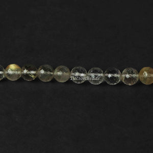 1 Strand Golden Quartz  Faceted Roundels -  Golden Quartz Roundels  Beads 9mm - 7 Inches BR3143 - Tucson Beads