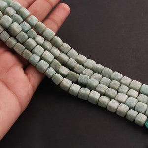 1  Strand Amazonite Faceted Box Shape Briolettes - Amazonite Cube Beads - 7mm-8mm -7mmx7mm 8 Inches BR02609 - Tucson Beads