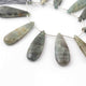 1 Strand Grey Jasper Chalcedony Smooth Pear Briolettes - Pear Shape Beads 36mmx7mm 8 Inch BR614 - Tucson Beads
