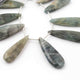 1 Strand Grey Jasper Chalcedony Smooth Pear Briolettes - Pear Shape Beads 36mmx7mm 8 Inch BR614 - Tucson Beads