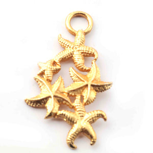5 Pcs 24k Gold Plated Copper Star Fish Pendant, Star Charm, Jewelry Making Tools, 46mmx23mm gpc1118 - Tucson Beads