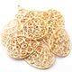 5 Pcs 24k Gold Plated Copper Pear Pendant, Copper Designer Pendant, Jewelry Making Tools, 48mmx35mm, gpc1109 - Tucson Beads