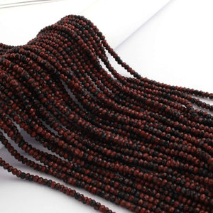 5 Strands Brown Tiger Eye Faceted Rondelles - Semi Percious Stone Rondelles -3mm -12 Inch RB0141 - Tucson Beads