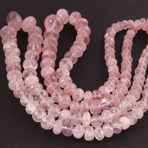 1  Strand Rose Quartz Smooth Roundelles - Gemstone Roundelles - 6mm-16mm- 18 Inches BR01880 - Tucson Beads