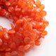 1 Strand Carnelian Faceted Briolettes  -Pear  Shape  Briolettes - 7mmx6mm-12mmx8mm - 8 Inches BR01207 - Tucson Beads