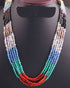 5 Strand AAA Quality Multi Color Faceted Coin beads Ready To Wear Necklace - Coin Beads 4mm- 17 Inch BRU202