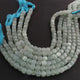 1  Long Strand Aquamarine Smooth Briolettes - Cube Shape Briolettes - 7mmx6mm-8mmx7mm - 9.5 Inches BR02621 - Tucson Beads