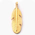 5  Pcs 24k Gold Plated Copper Feather Pendant, Feather Shape Pendant, Casting Copper,Jewelry Making Tools, 32mmx10mm gpc1113