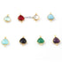 5  Pcs Birth Stone Faceted 925 Sterling Vermeil Trillion Shape Connector , Birthstone Colors Add- On Charm As Connector 17mmx11mm  SS0005