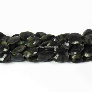 1 Long Strand Black Agate Faceted  Assorted Briolettes  - Assorted Briolettes  22mmx13mm-18mmx15mm-12 Inches BR1757 - Tucson Beads