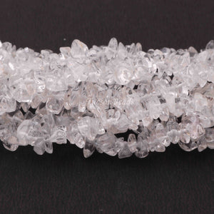 1  Strand Natural Crystal Quartz Chip Shape Semi Precious Uncut Beads, Gemstone Crystal Quartz Smooth Beads Necklace 11mmx5mm 35 Inches BR947 - Tucson Beads