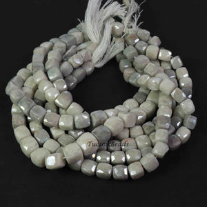 1 Strand Gray Silverite Faceted Briolettes - Silverite Cube Beads 9mmx9mm 10 Inches BR1745 - Tucson Beads