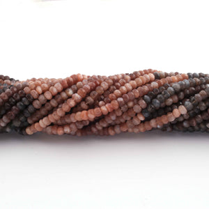 5 Strands Shaded Chocolate Moonstone Faceted Rondelles - Semi Percious Stone Rondelles - 5mm-13 Inch-RB0146 - Tucson Beads