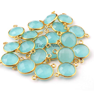 5 Pcs Birth Stone Faceted 925 Sterling Vermeil Round Shape Connector, Birthstone Colors Add- On Charm As Connector 14mmx11mm  SS0003 - Tucson Beads