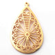 5 Pcs 24k Gold Plated Copper Pear Pendant, Pear Designer Pendant, Jewelry Making Tools, 44mmx25mm gpc1114 - Tucson Beads