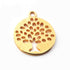 5 Pcs 24k Gold Plated Copper Round Pendant, Tree of Life Pendant, Jewelry Making Tools, 26mmx22mm, gpc1116