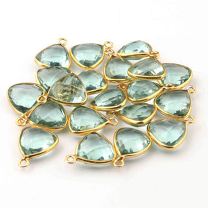 5  Pcs Birth Stone Faceted 925 Sterling Vermeil Trillion Shape Pendant , Birthstone Colors Add- On Charm As Pendant 14mmx11mm  SS0002 - Tucson Beads