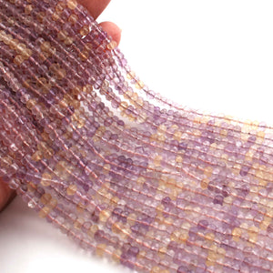 5 Strands Ametrine Faceted Rondelles - Semi Percious Stone Rondelles - 4mm-13.5 Inch-RB0154 - Tucson Beads