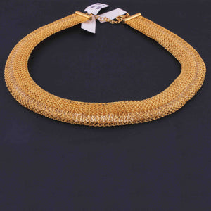 1 Pc Necklace 24k Gold Plated Mesh Chains- 24k Gold Plated Mesh Chains- 15.5  Inch OS048 - Tucson Beads