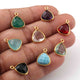 5  Pcs Birth Stone Faceted 925 Sterling Vermeil Trillion Shape Pendant , Birthstone Colors Add- On Charm As Pendant 14mmx11mm  SS0002 - Tucson Beads