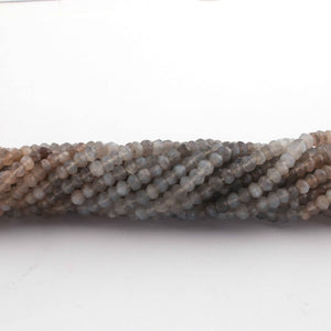 5 Strands Shaded Gray Moonstone Faceted Rondelles - Semi Percious Stone Rondelles - 5mm-13 Inch-RB0145 - Tucson Beads