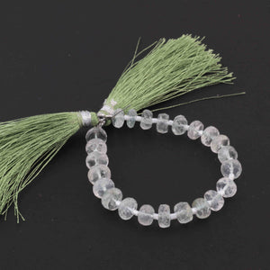 1 Long Strand Green Amethyst  Rondelles - Faceted Rondelles Beads -7mm -5.5 Inch BR2657 - Tucson Beads