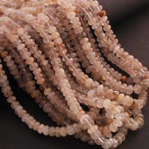 1 Strand Golden Rutile Smooth Rondelles - Smooth Rondelles Beads 7mm-8mm- 16 Inches BR02594 - Tucson Beads
