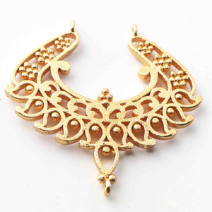 5 Pcs 24k Gold Plated Copper Fancy Pendant, Designer Fancy Charm, Jewelry Making Tools, 40mm, gpc1122 - Tucson Beads