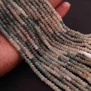 5 Strands Moss Aquamarine Faceted Rondelles - Semi Percious Stone Rondelles - 4mm-13 Inch-RB0156 - Tucson Beads
