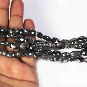 1 Strand Gray Silverite  Faceted Oval Briolettes  -  Silverite  Briolettes 13mmx8mm 8.5 Inches  BR1797 - Tucson Beads