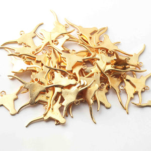 5 Pcs 24k Gold Plated Copper Bull Head Pendant, Jewelry Making Tools, 42mmx20mm GPC1139 - Tucson Beads