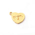 5  Pcs 24k Gold Plated Copper Mom Charm Pendant, Copper Heart Pendant, Beautiful Small Charm, 13mmx17mm, gpc1134