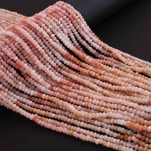 5 Strands Shaded Pink Opal Faceted Rondelles - Semi Percious Stone Rondelles - 3mm -3.5 Inch RB0143 - Tucson Beads
