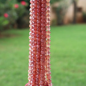 1 Strand Strawberry Chalcedony Silver Coated Smooth Balls- Cherry, Strawberry Plain Beads Ball 6mm-7mm 8inch BR4125 - Tucson Beads