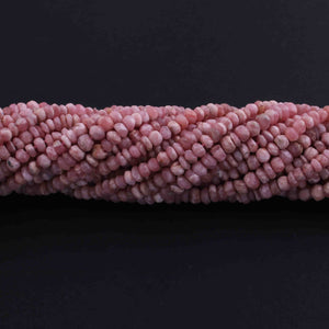 5 Strands Rhodocrosite Faceted Rondelles - Semi Percious Stone Rondelles - 4mm-13 Inch-RB0155 - Tucson Beads